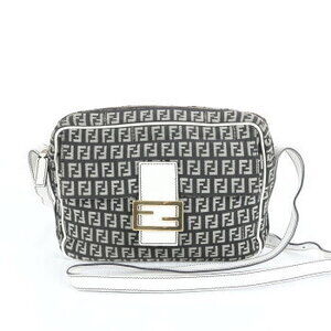 Fendi Zucchino FF Mamma leather shoulder bag hologram sticker crossbody